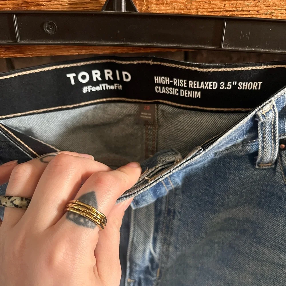 Torrid Light Blue Ripped Jean Shorts - Picture 3 of 5
